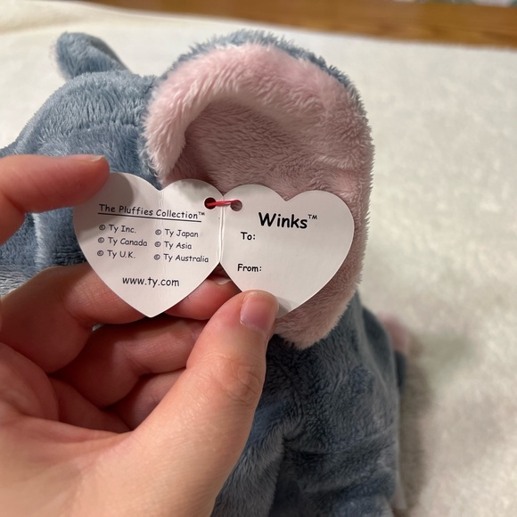 TY Pluffies - 2010 Winks the Grey Elephant - Picture 4 of 10